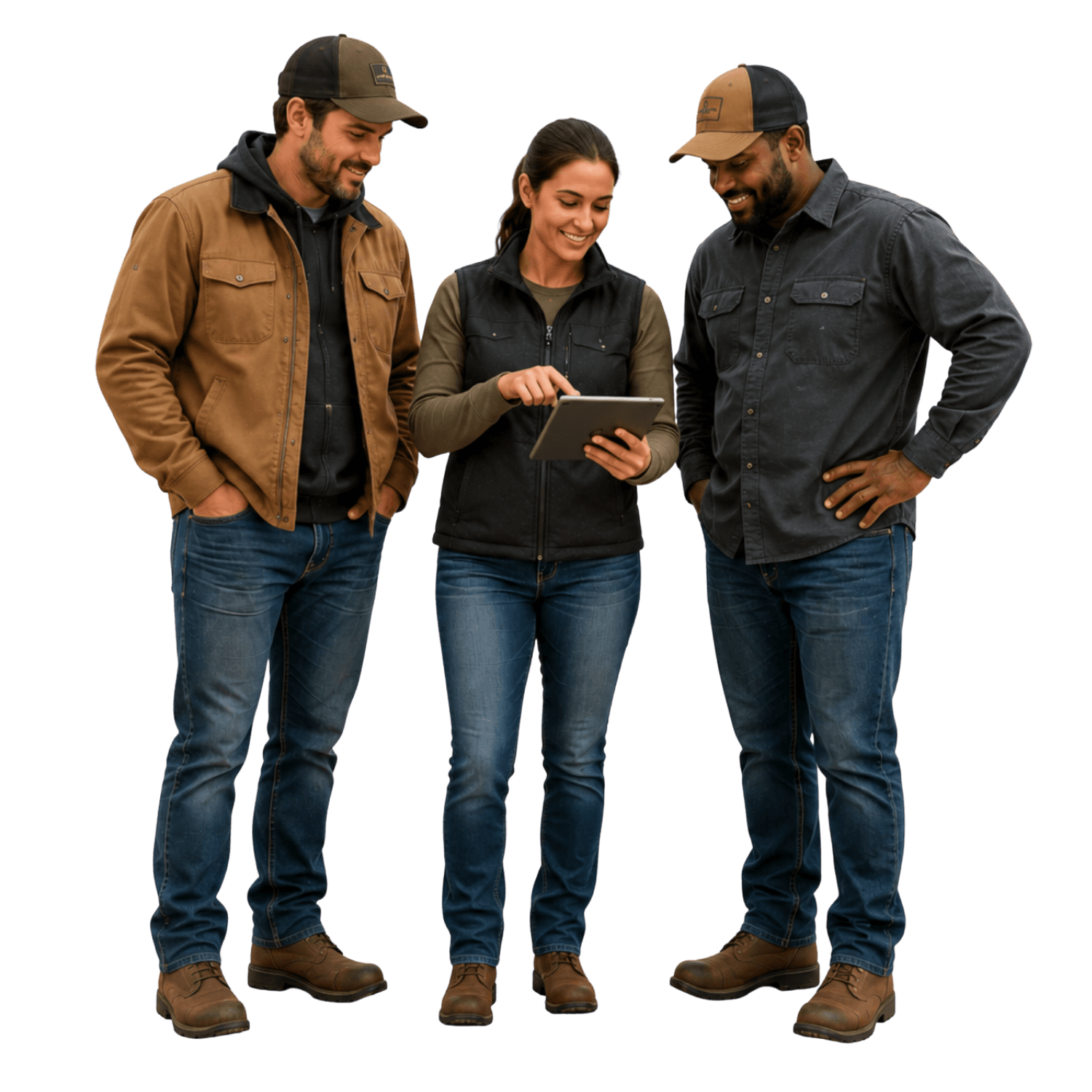 A grower and provider reviewing a job in the Agnomy app